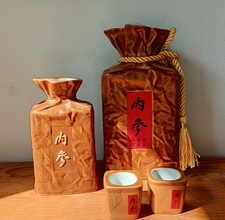 service à liqueur.saké .japon,Chine.Carafe,flacon.trompe l'oeil