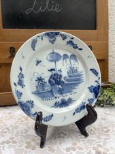 Antique Delft Plate 18th Century Chinese Decor Signed UVS