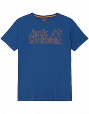 JACK WOLFSKIN Mens Graphic T-Shirt Top Large Blue CO04