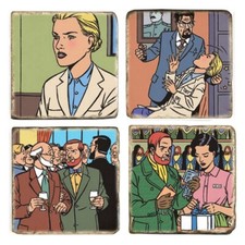 Plaques de marbre Blake et Mortimer La Machination de Voronov (5x5cm)