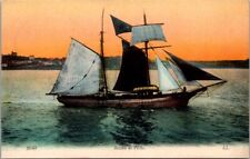 *60700 postcard fishing boat