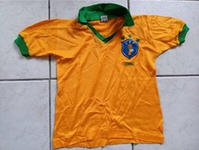 MAILLOT FOOT VEGAS EQUIPE BRESIL BRASIL CBF ACRYLIQUE VINTAGE TAILLE 10 ANS TBE
