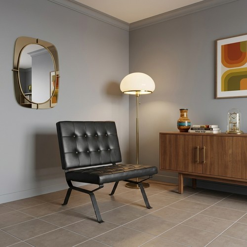 Fauteuil vintage métal simili - fauteuil,