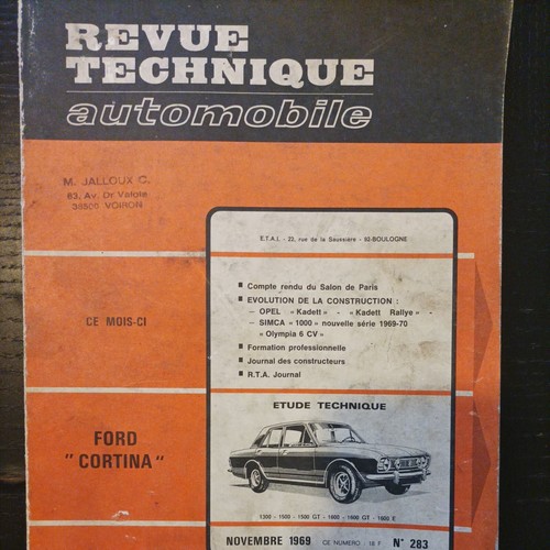 Revue technique ford cortina - technique,