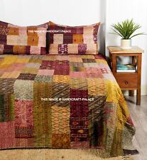 Large Marron Soie Couvre-Lit