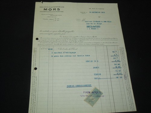 Facture ancienne 1920 - ancienne,