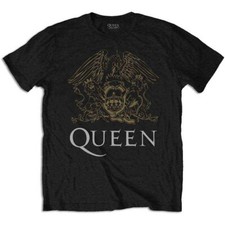 Queen Crest T-Shirt Black New