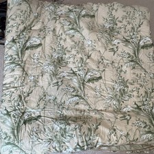 RALPH LAUREN Grand Isle Full Queen COMFORTER Green Reversible Jute Trim Toile