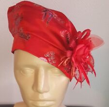 Chapeau Cérémonie Femme. Tissu Satin Polye. Style  Bibi, beret.  Made In Paris. 