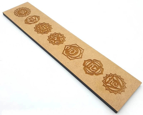 Plaque bois chakras ski - bois, 26cm