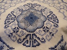 Nappe  en coton blanc avec