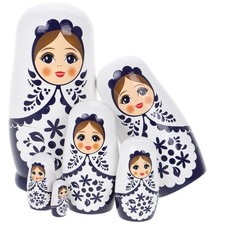 Russian Dolls Wooden Tracks Handmade Lot of 6 for Birthday N...