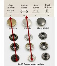 Fermoir bouton attache en fer 12 mm 10 sets métal noir charcoal boutons pression