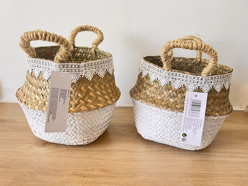 Panier pliable bohème jonc - pliable,