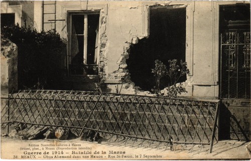 Cpa meaux obus - cpa,