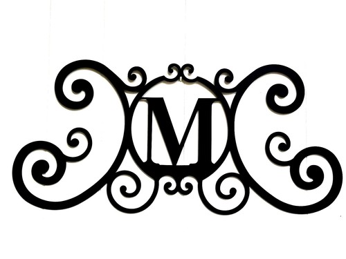 Iron letter monogram door - letter,
