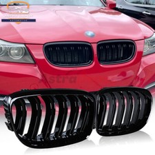 Gloss Black Front Kidney Dual Slats Grill For BMW E90 E91 LCI 3 series 2009-2011