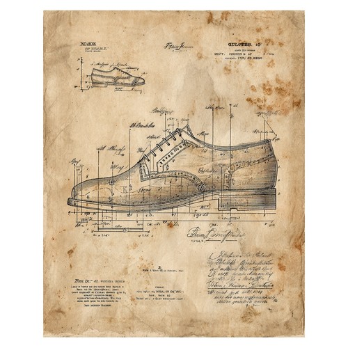 Affiche vintage brevet - affiche, de