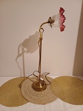 Brass Articulated Lamp with Glass Tulip - Vintage Style Functional