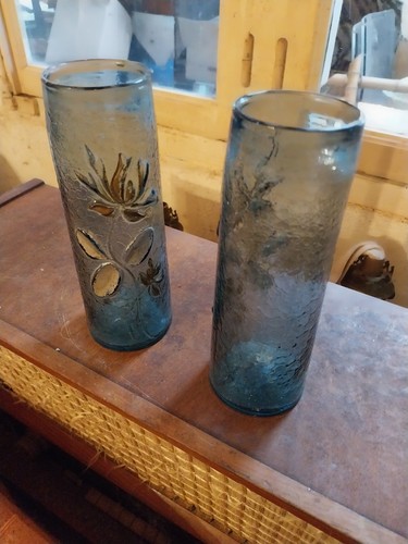 Paire vases emailles - de,