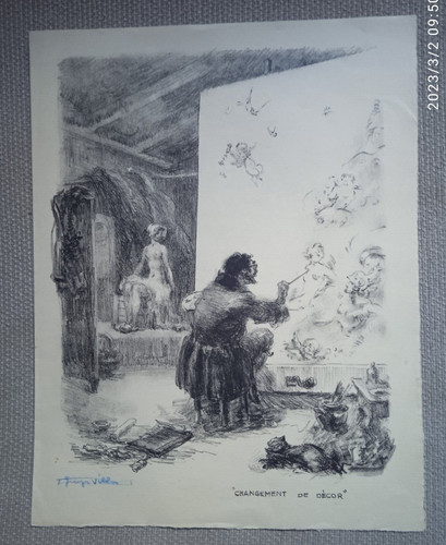 Menu cornet lithographie de - le,