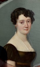 Flavien-Emmanuel CHABANNE (1789-1865) PAINTING MINIATURE PORTRAIT WOMAN