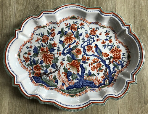 Grand plat faïence xxème - grand,