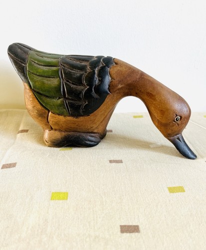 Figurine canard bois - en,