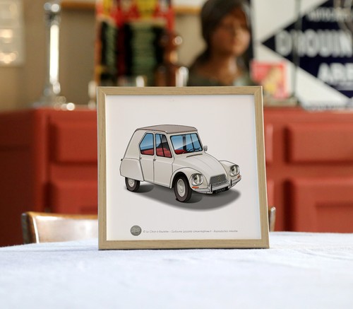 Poster citroen dyane blanche - poster,