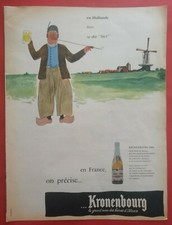 "KRONENBURG Beer Press Advertising In HOLLAND Beer Says "Beer" Ill LIMA 1959