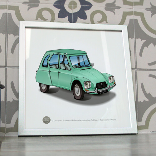 Dyane poster 20x20cm citroen - dyane,