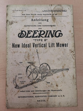 MC Cormick Deering Type B New Ideal Vertical Lift Mower Instructions MK8