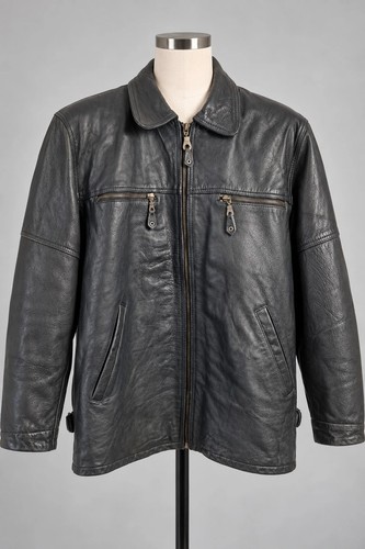 Veste cuir akaso gris - veste, noir