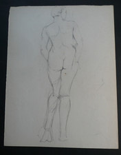 ECOLE FRANCAISE - ETUDE DE NU FEMININ - DESSIN ORIGINAL MINE DE PLOMB - CURIOSA