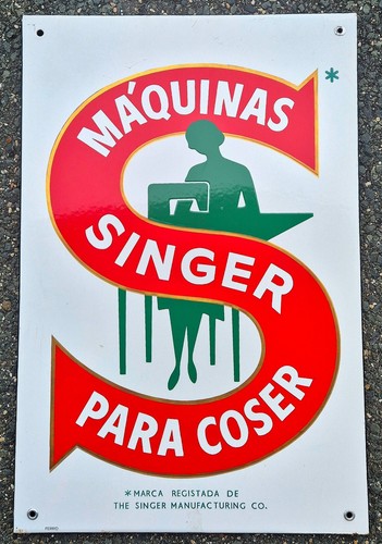 Rare plaque émaillée singer - plaque,