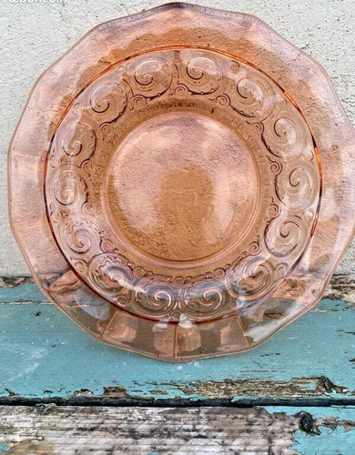 Coupe fruits verre - verre, rose