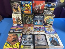 PC Game Big Box Collection Lot 16 MIG Pac-Man Coaster Tycoon Flight Sim Longbow