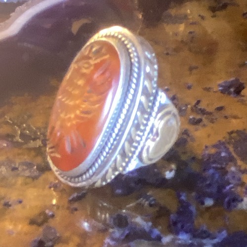 Bague ethnique argent intaille