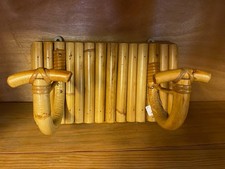 VINTAGE PATERES DOUBLE HANGING RATTAN COAT RACK