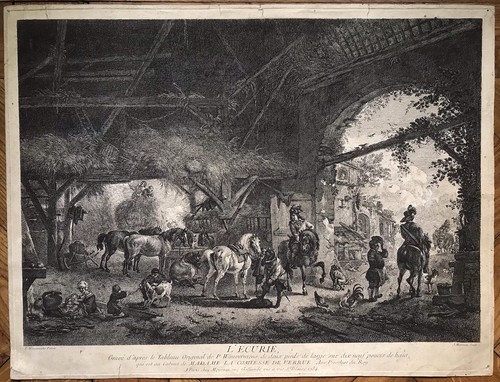 Grande gravure ancienne - grande, xviii