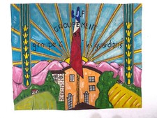 Repro flag pennant fabric CJF youth yard ww2 Pétain Vichy