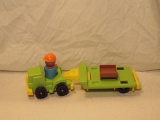 1970's Fisher Price Lift and Load Truck and Trailer w/ Crate &  Depot Driver