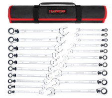 STARWORK 20PC Reversible Non-Slip Ratcheting Wrench Set, SAE/ Metric, NEW