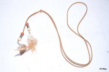 Bijoux Fantaisie - Sautoir à Plumes avec perles et bijoux argentés Beige - NEUF