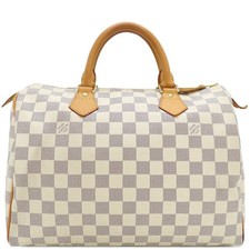 LOUIS VUITTON Handbag Speedy 30 Damier Azur Canvas  Damier Azur Gold Metal