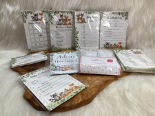 Baby Shower Games “Woodland Forest Animals” Lot of 7+ Bonus Bingo Word Scramble