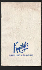 TOULOUSE: Catalogue KOPETZKI / FURS "TO THE POLAR BEAR / TO THE SILVER FOX"