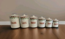 1900 Art Nouveau Porcelain Checkered Decor Spice Pot Series 