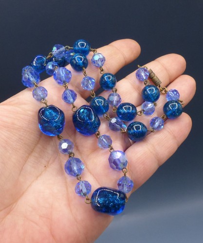 Collier ancien perles verre - ancien, de