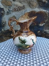 Hubert Bequet vase pichet au paon modèle 121